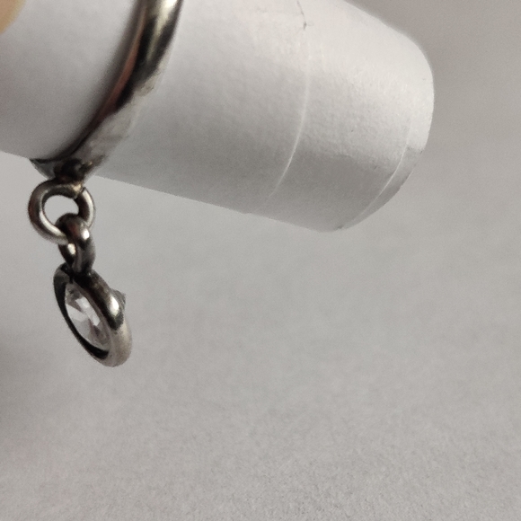 Vintage Diamante Drop Sterling Silver Ring - Picture 7 of 13